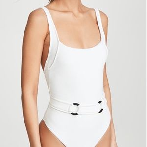 Suboo Kaia Scoop Back One Piece White bathing suit Never Worn
